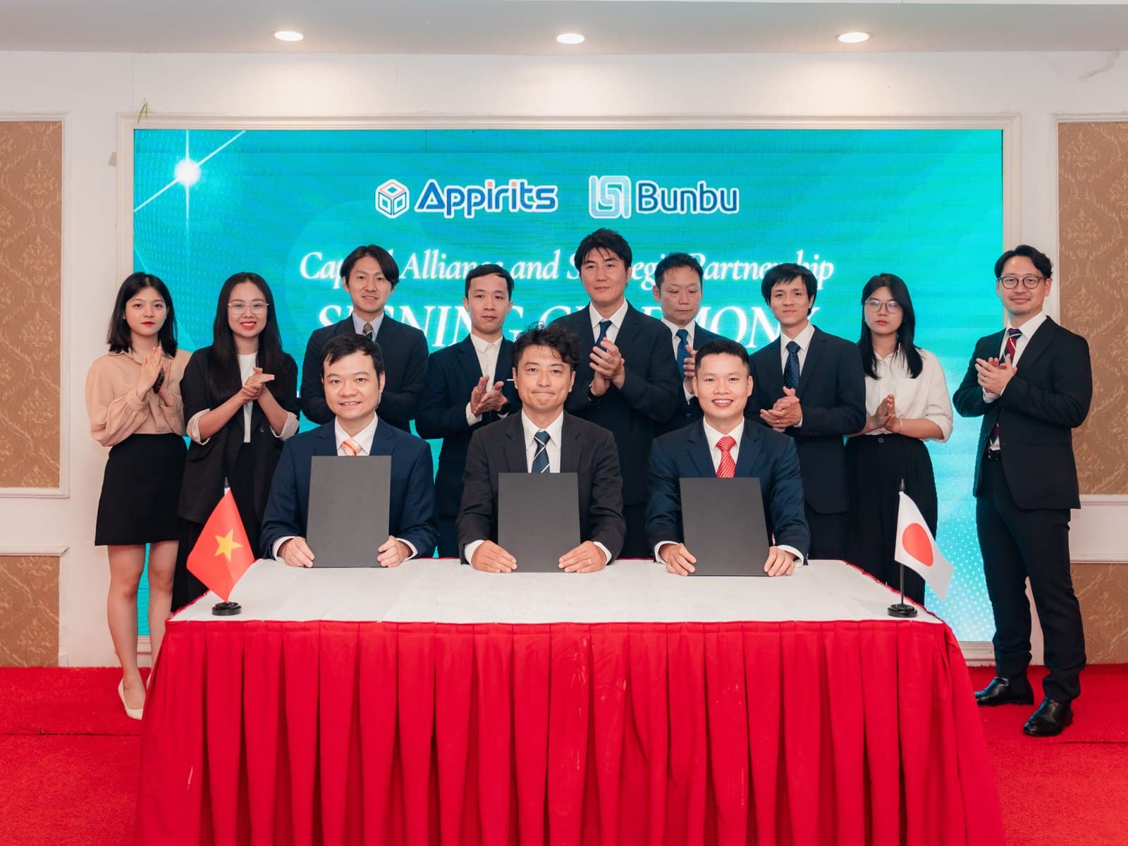 Visual of an M&A deal involving an IT company in Hanoi (office, engineers)