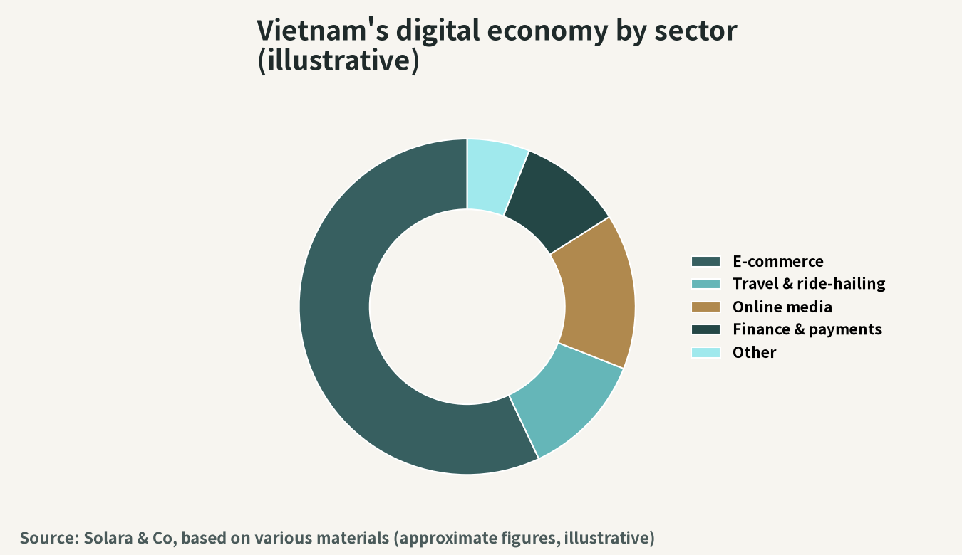 Illustration of the field-by-field composition of Vietnam's digital economy