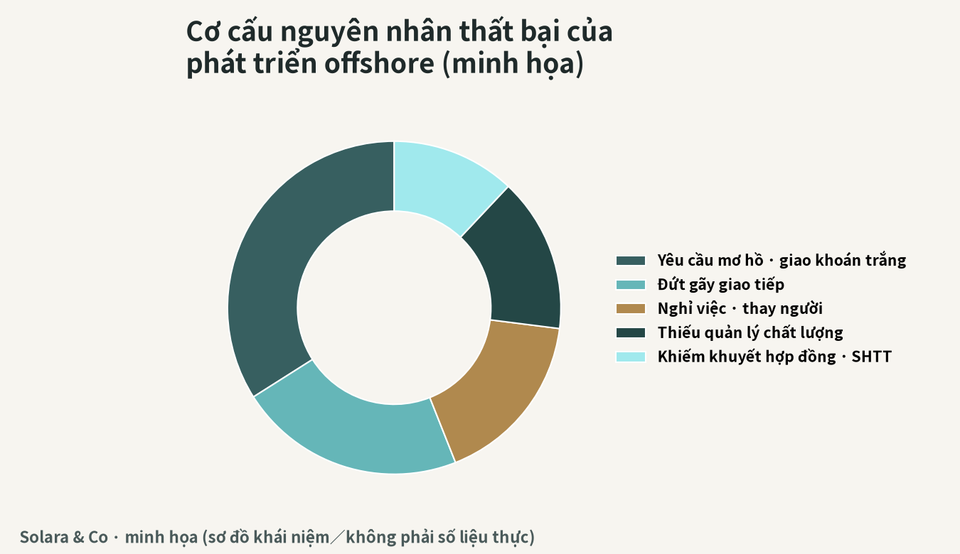Phân tích cơ cấu các nguyên nhân thất bại của phát triển offshore (hình dung)