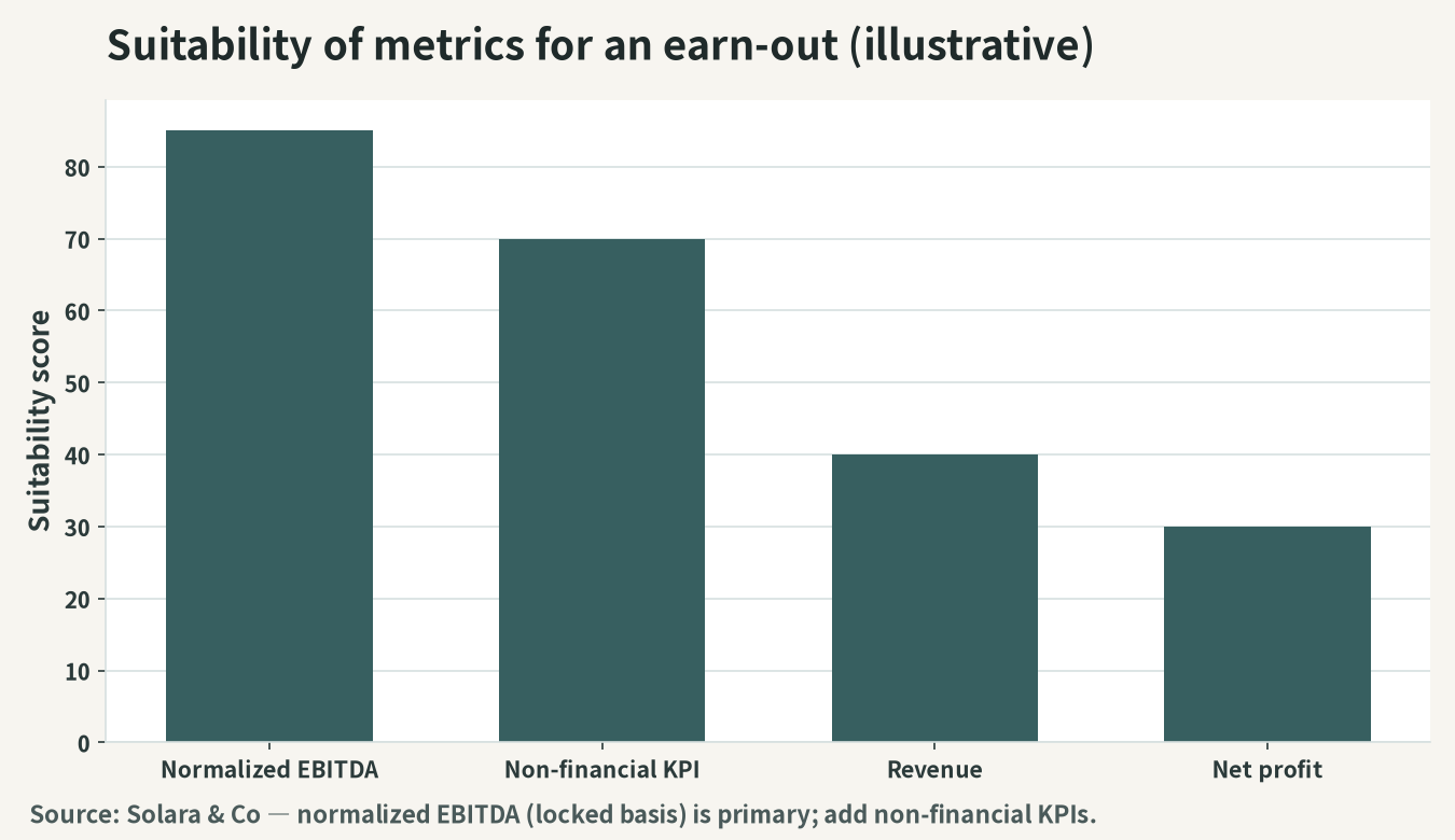 Combinations readily adopted as earn-out metrics (illustration)